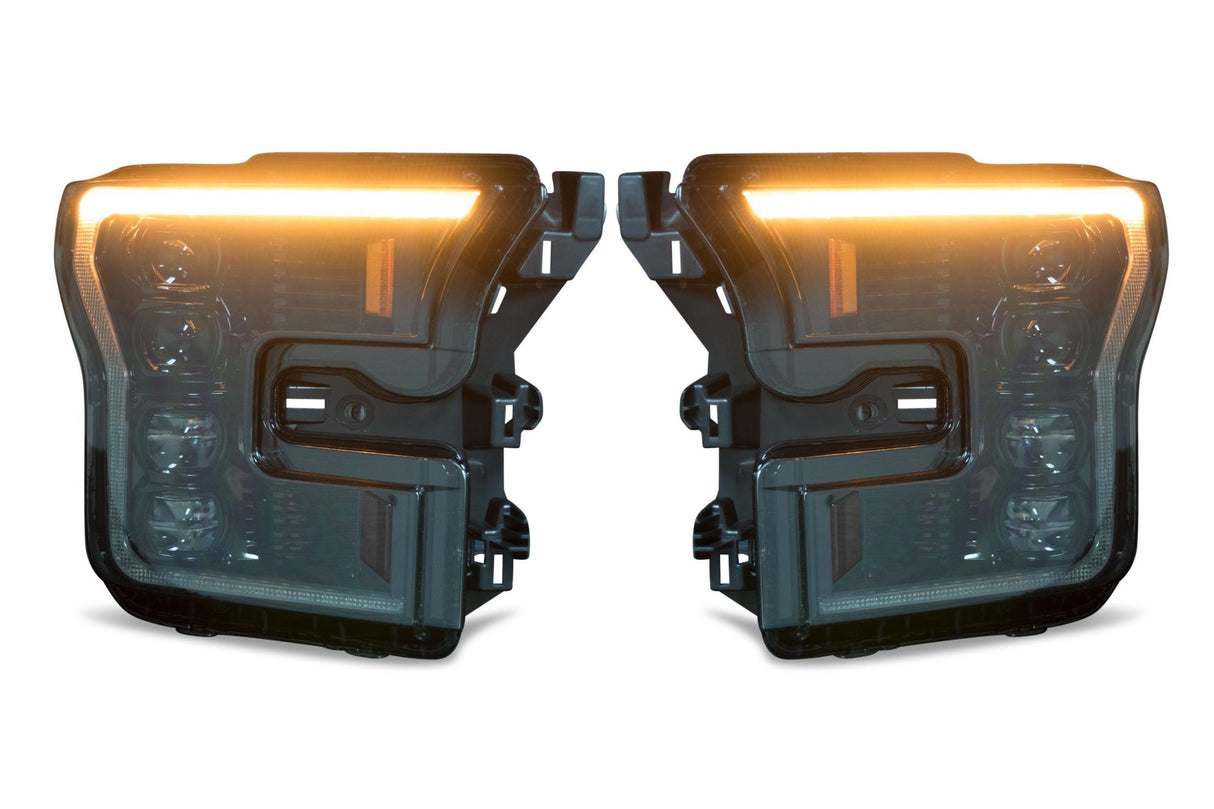 2016-2020 Ford Raptor & F150 White or Amber LED DRL Projector Headlight Assemblies LED headlight kit AutoLEDTech Oracle Lighting Trendz Flow Series RGBHaloKits OneUpLighting Morimoto