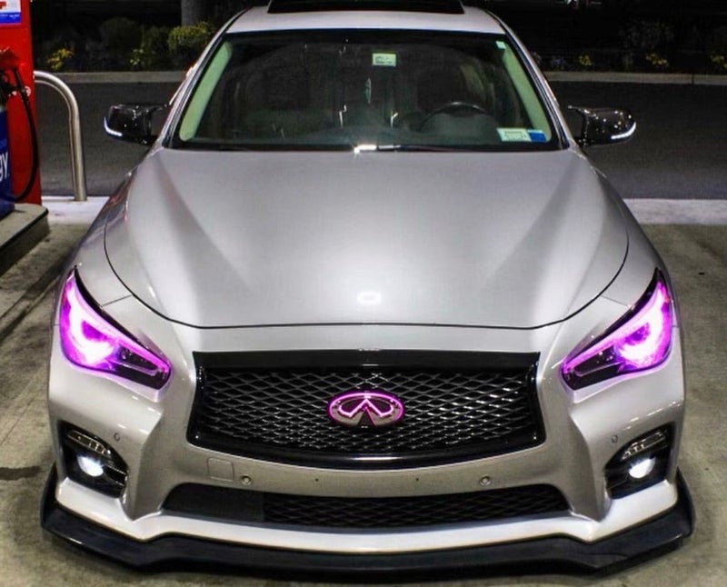2014-2023 Infiniti Q50 Q60 Q70 Color Changing RGB LED Badge Grill Emblem Logo LED headlight kit AutoLEDTech Oracle Lighting Trendz Flow Series RGBHaloKits OneUpLighting Morimoto