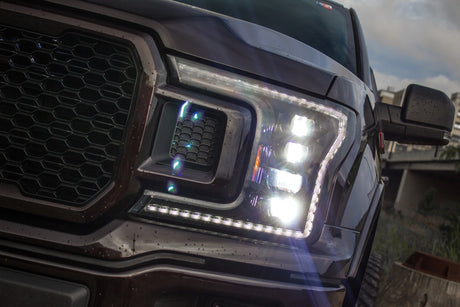 2018-2020 Ford F150 WHITE LED DRL Projector Headlights LED headlight kit AutoLEDTech Oracle Lighting Trendz Flow Series RGBHaloKits OneUpLighting Morimoto