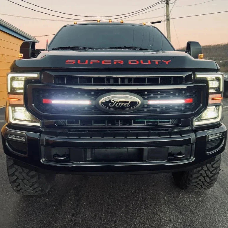 2020-2022 Ford Super Duty F250 Scanning LED Center Grill Accent Lights Kit - AutoLEDTech.com