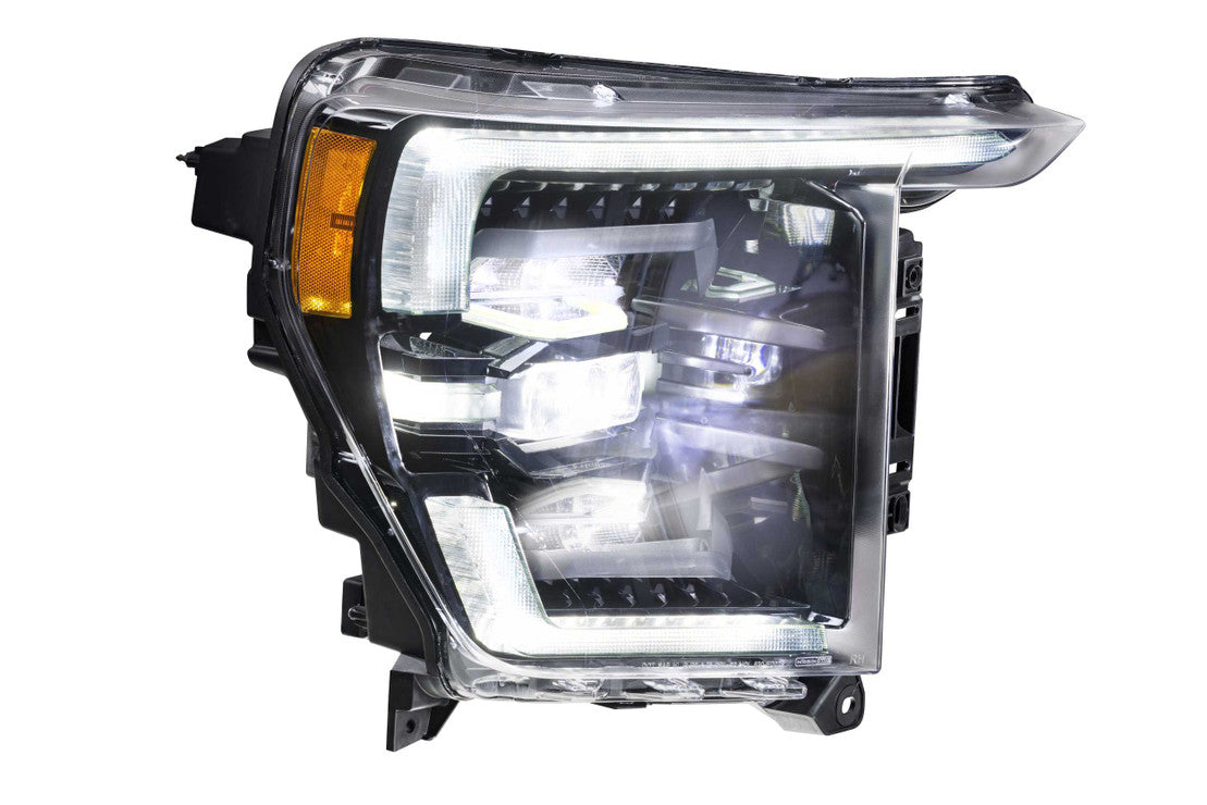 2021-2023+ Ford F-150 White LED DRL Projector Replacement Headlights (For Halogen/Reflector Models) LED headlight kit AutoLEDTech Oracle Lighting Trendz Flow Series RGBHaloKits OneUpLighting Morimoto