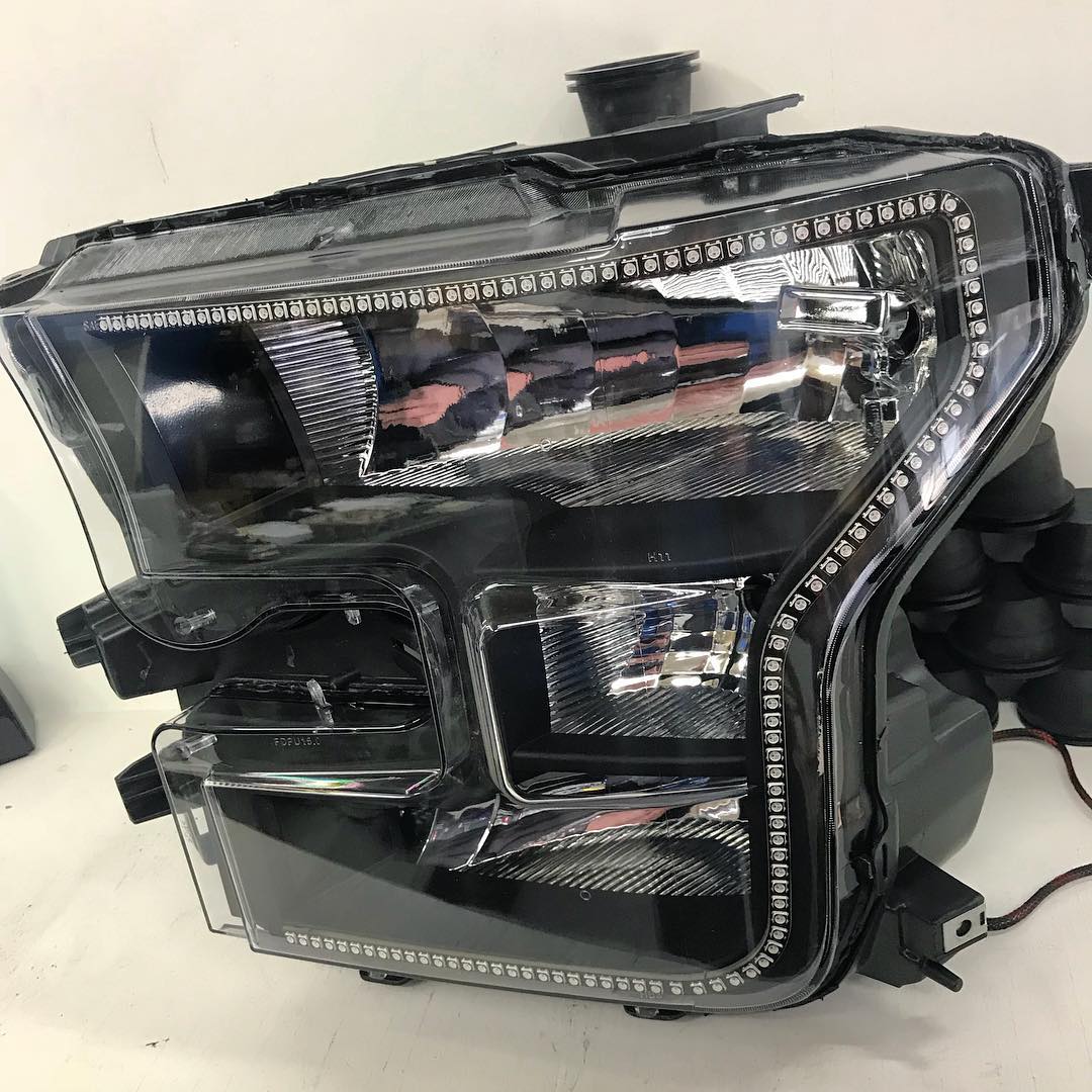 2015-2017 Ford F150 RGBW Color-Chasing LED Halo DRL Kit LED headlight kit AutoLEDTech Oracle Lighting Trendz Flow Series RGBHaloKits OneUpLighting Morimoto