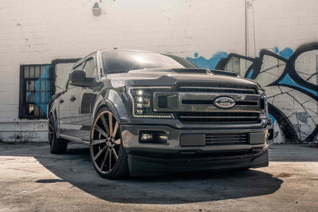 2018-2020 Ford F150 WHITE LED DRL Projector Headlights LED headlight kit AutoLEDTech Oracle Lighting Trendz Flow Series RGBHaloKits OneUpLighting Morimoto