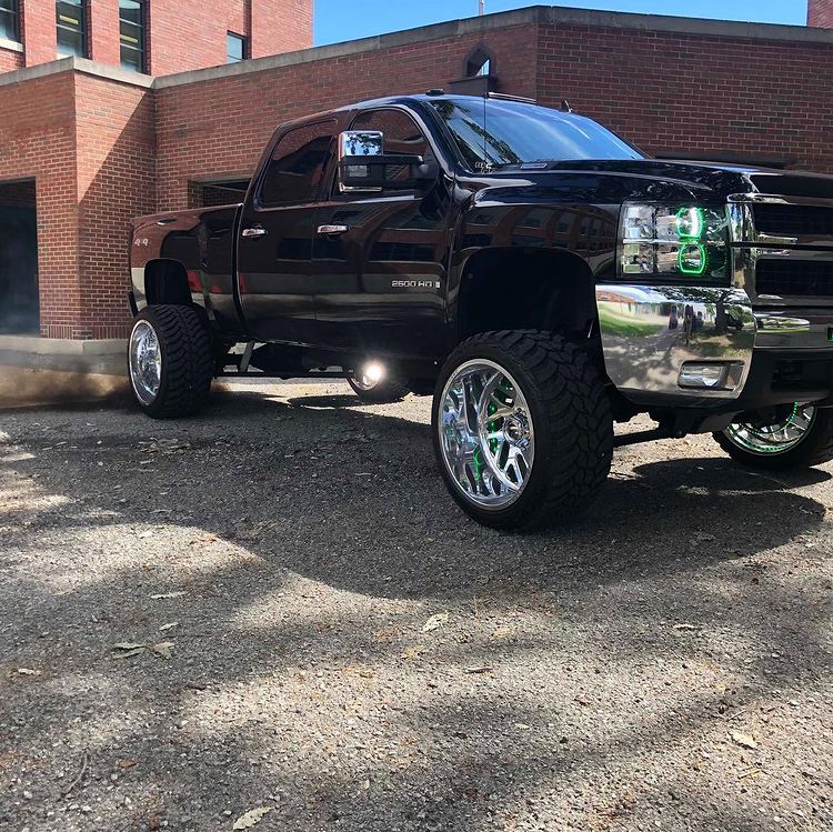 2007-2013 Chevrolet Silverado RGBW Color-Chasing LED Halo Kit LED headlight kit AutoLEDTech Oracle Lighting Trendz Flow Series RGBHaloKits OneUpLighting Morimoto