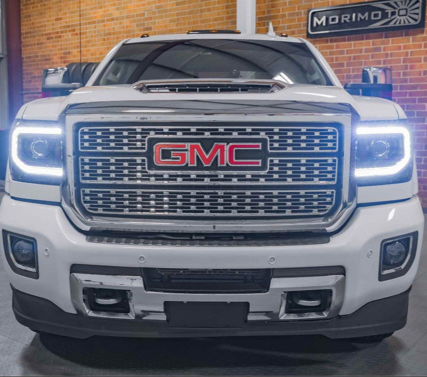 2014-2019 GMC Sierra 1500 2500 HD LED DRL Projector Replacement Headlights LED headlight kit AutoLEDTech Oracle Lighting Trendz Flow Series RGBHaloKits OneUpLighting Morimoto