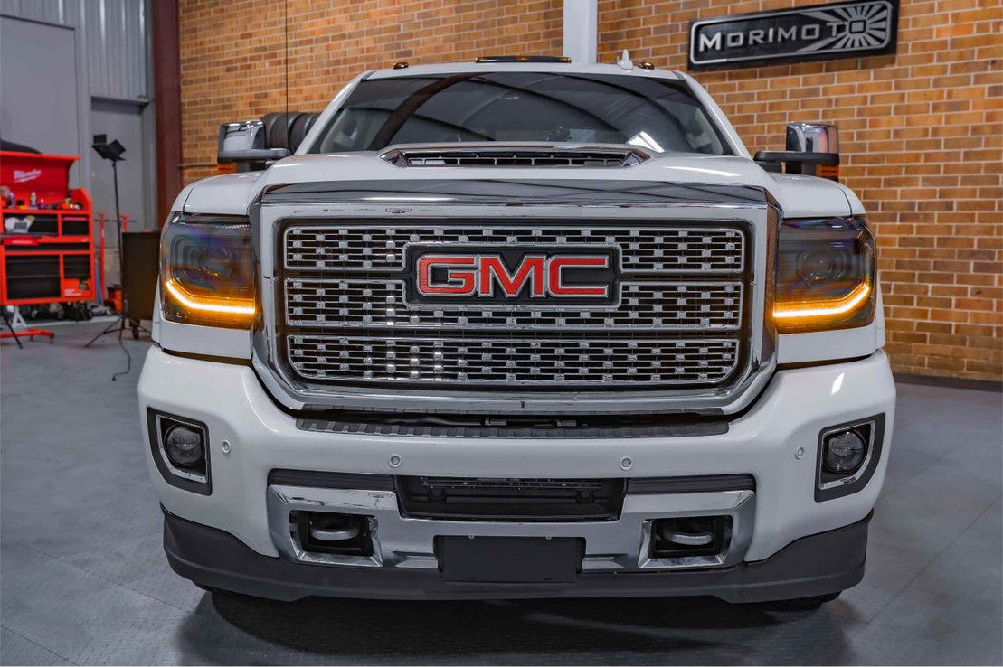 2014-2019 GMC Sierra 1500 2500 HD LED DRL Projector Replacement Headlights LED headlight kit AutoLEDTech Oracle Lighting Trendz Flow Series RGBHaloKits OneUpLighting Morimoto