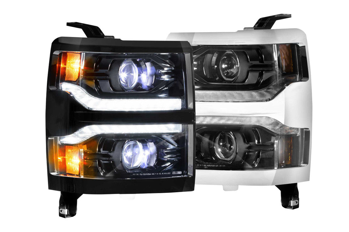 2014-2015 Chevrolet Silverado 1500 LED DRL Projector Replacement Headlights LED headlight kit AutoLEDTech Oracle Lighting Trendz Flow Series RGBHaloKits OneUpLighting Morimoto