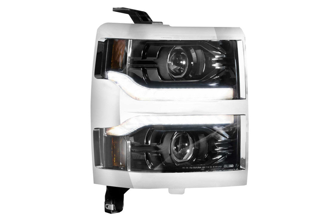 2014-2015 Chevrolet Silverado 1500 LED DRL Projector Replacement Headlights LED headlight kit AutoLEDTech Oracle Lighting Trendz Flow Series RGBHaloKits OneUpLighting Morimoto