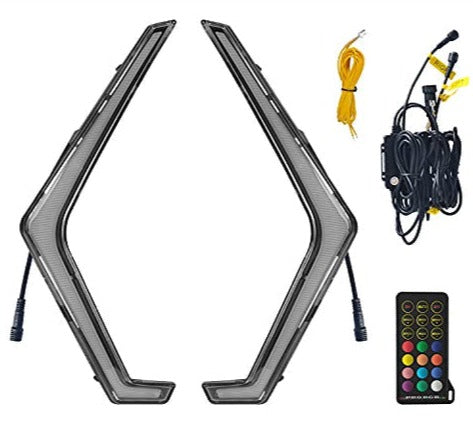 2019-2022 Polaris RZR XP 1000/Turbo/S RGBW Color-Chasing LED Fang Grill DRL Lights LED headlight kit AutoLEDTech Oracle Lighting Trendz Flow Series RGBHaloKits OneUpLighting Morimoto