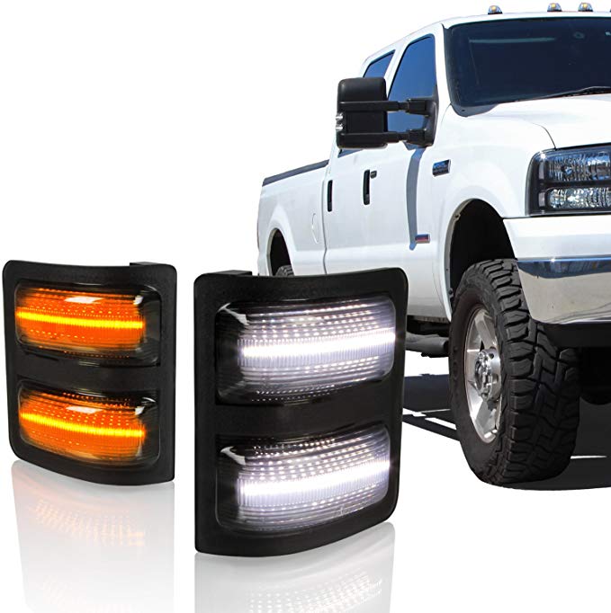 2008-2016 Ford F250 F350 Super Duty Switchback LED Smoked Mirror Lights LED headlight kit AutoLEDTech Oracle Lighting Trendz Flow Series RGBHaloKits OneUpLighting Morimoto