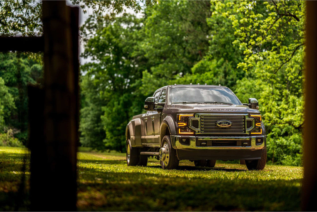 2020-2022 Ford Super Duty F-250/F-350 Amber LED DRL Projector Replacement Headlights LED headlight kit AutoLEDTech Oracle Lighting Trendz Flow Series RGBHaloKits OneUpLighting Morimoto