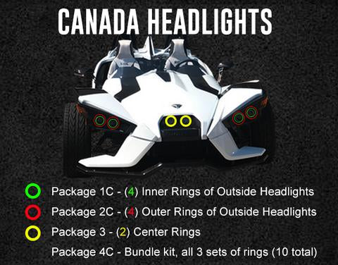 2014-2019 Polaris Slingshot Waterproof Exterior RGBW Flow Series Halo Kit (Dual Projector Model) LED headlight kit AutoLEDTech Oracle Lighting Trendz Flow Series RGBHaloKits OneUpLighting Morimoto