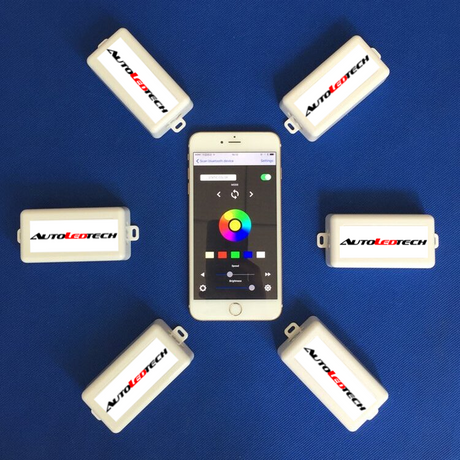 2015-2018 Chevrolet Silverado HD 2500 3500 RGBW Color-Chasing LED Halo Kit (Projector) LED headlight kit AutoLEDTech Oracle Lighting Trendz Flow Series RGBHaloKits OneUpLighting Morimoto