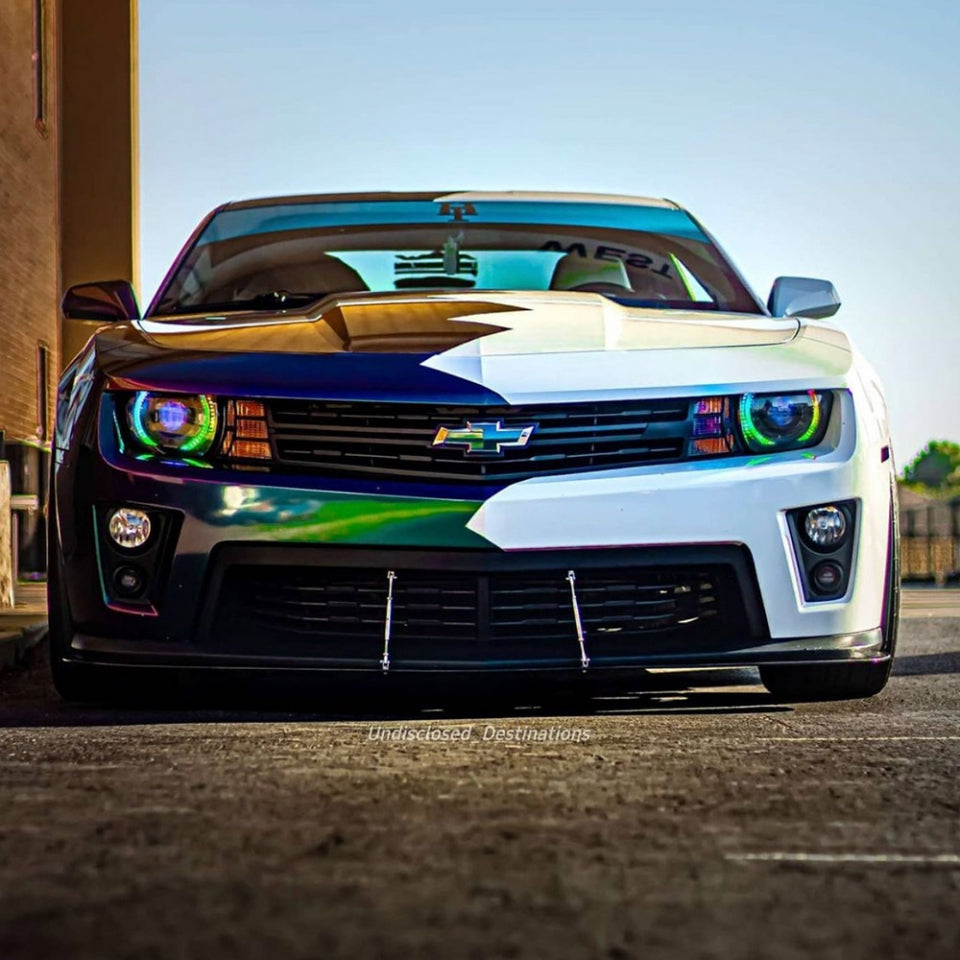 2010-2013 Chevrolet Camaro RGBW Color-Chasing LED Halo Kit LED headlight kit AutoLEDTech Oracle Lighting Trendz Flow Series RGBHaloKits OneUpLighting Morimoto