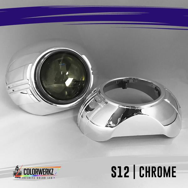 Projector Shrouds (Black/Chrome) LED headlight kit AutoLEDTech Oracle Lighting Trendz Flow Series RGBHaloKits OneUpLighting Morimoto