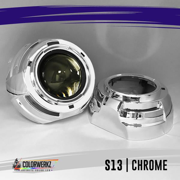 Projector Shrouds (Black/Chrome) LED headlight kit AutoLEDTech Oracle Lighting Trendz Flow Series RGBHaloKits OneUpLighting Morimoto