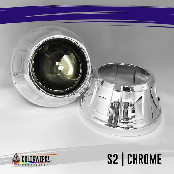 Projector Shrouds (Black/Chrome) LED headlight kit AutoLEDTech Oracle Lighting Trendz Flow Series RGBHaloKits OneUpLighting Morimoto