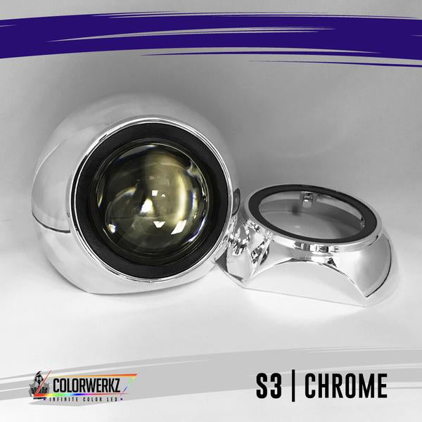 Projector Shrouds (Black/Chrome) LED headlight kit AutoLEDTech Oracle Lighting Trendz Flow Series RGBHaloKits OneUpLighting Morimoto