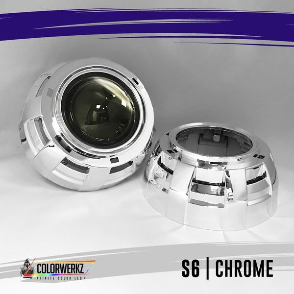 Projector Shrouds (Black/Chrome) LED headlight kit AutoLEDTech Oracle Lighting Trendz Flow Series RGBHaloKits OneUpLighting Morimoto