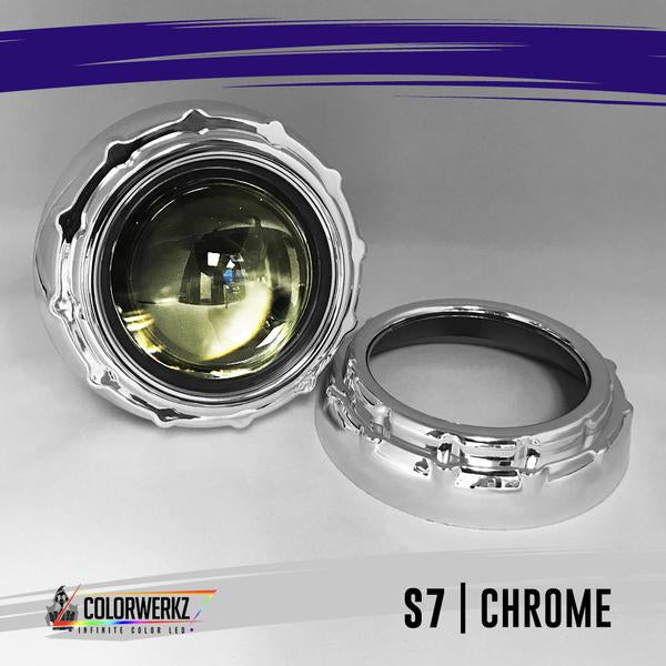 Projector Shrouds (Black/Chrome) LED headlight kit AutoLEDTech Oracle Lighting Trendz Flow Series RGBHaloKits OneUpLighting Morimoto