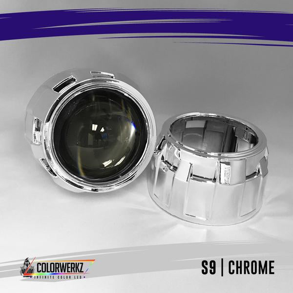 Projector Shrouds (Black/Chrome) LED headlight kit AutoLEDTech Oracle Lighting Trendz Flow Series RGBHaloKits OneUpLighting Morimoto