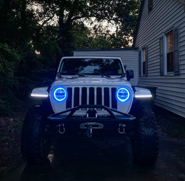 2018-2023+ Jeep Wrangler/Gladiator JL JT RGBW LED DRL Board Kit LED headlight kit AutoLEDTech Oracle Lighting Trendz Flow Series RGBHaloKits OneUpLighting Morimoto