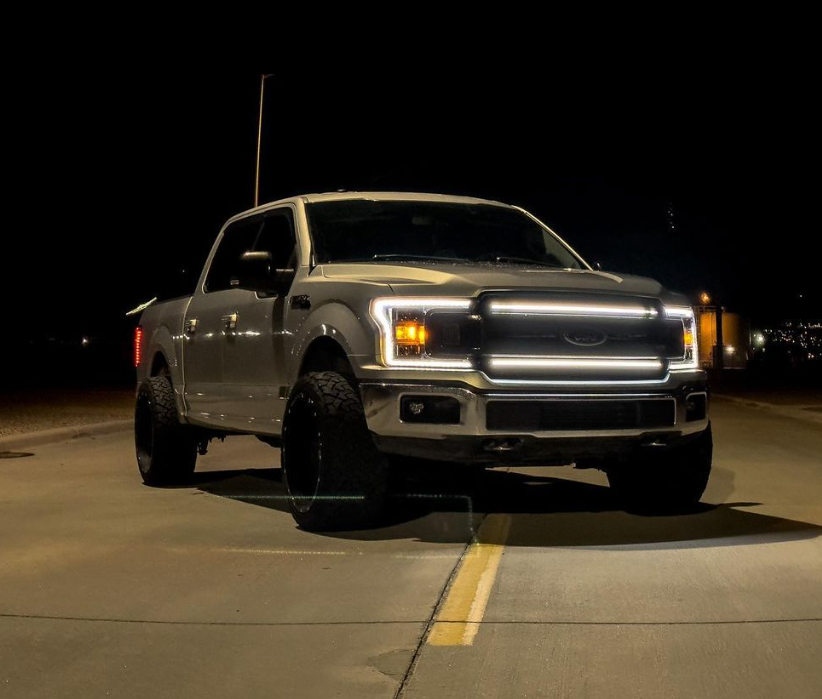 2018-2020 Ford F150 LED Grill Accent Lights Kit | XL, STX, XLT, KR, Lariat, Platinum, Limited LED headlight kit AutoLEDTech Oracle Lighting Trendz Flow Series RGBHaloKits OneUpLighting Morimoto
