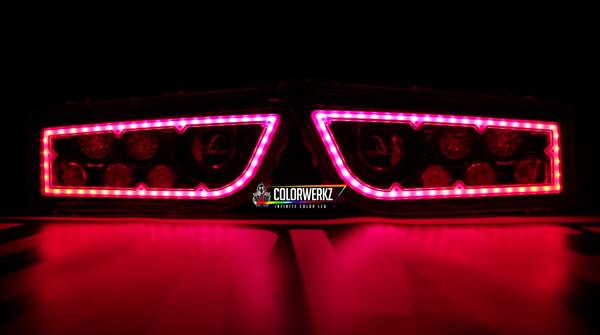 Prebuilt Polaris RZR Color-Chasing Halo LED Headlights LED headlight kit AutoLEDTech Oracle Lighting Trendz Flow Series RGBHaloKits OneUpLighting Morimoto