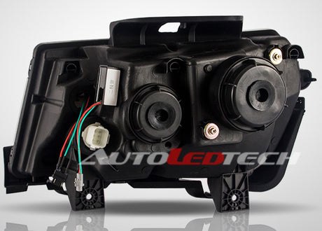 2014-2015 Chevrolet Camaro LED DRL Projector Headlights - 2016+ Style Design LED headlight kit AutoLEDTech Oracle Lighting Trendz Flow Series RGBHaloKits OneUpLighting Morimoto
