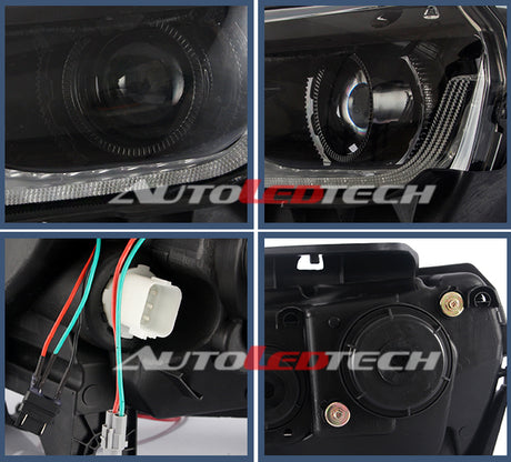 2014-2015 Chevrolet Camaro LED DRL Projector Headlights - 2016+ Style Design LED headlight kit AutoLEDTech Oracle Lighting Trendz Flow Series RGBHaloKits OneUpLighting Morimoto