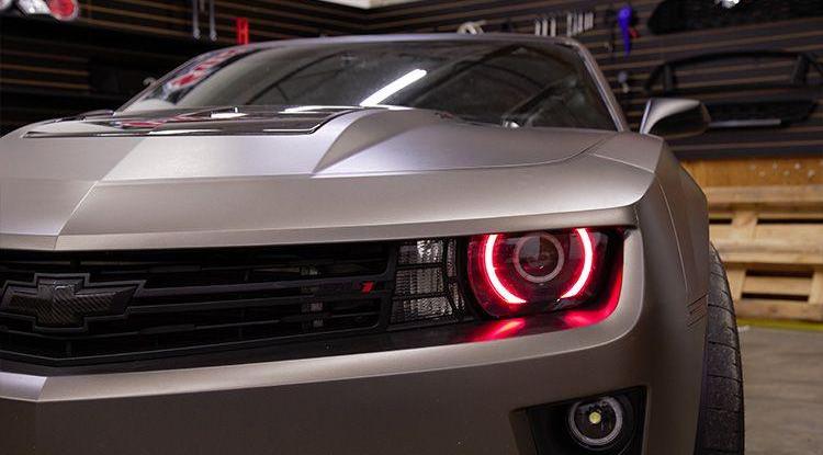 2010-2013 Chevrolet Camaro RGBW +A LED DRL Boards LED headlight kit AutoLEDTech Oracle Lighting Trendz Flow Series RGBHaloKits OneUpLighting Morimoto