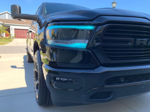 2019-2023 Ram 1500 Truck RGBW +A LED DRL Boards (Laramie Rebel Big Horn) LED headlight kit AutoLEDTech Oracle Lighting Trendz Flow Series RGBHaloKits OneUpLighting Morimoto