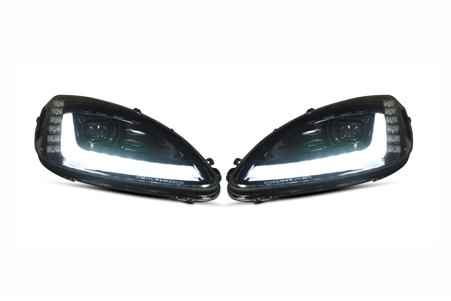 2005-2013 Chevrolet C6 Corvette LED DRL Projector Headlights - 2014+ Replica Design LED headlight kit AutoLEDTech Oracle Lighting Trendz Flow Series RGBHaloKits OneUpLighting Morimoto