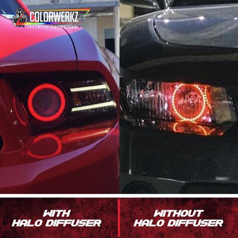 (4) Frosted/Smoked Halo Diffusers Add-On LED headlight kit AutoLEDTech Oracle Lighting Trendz Flow Series RGBHaloKits OneUpLighting Morimoto