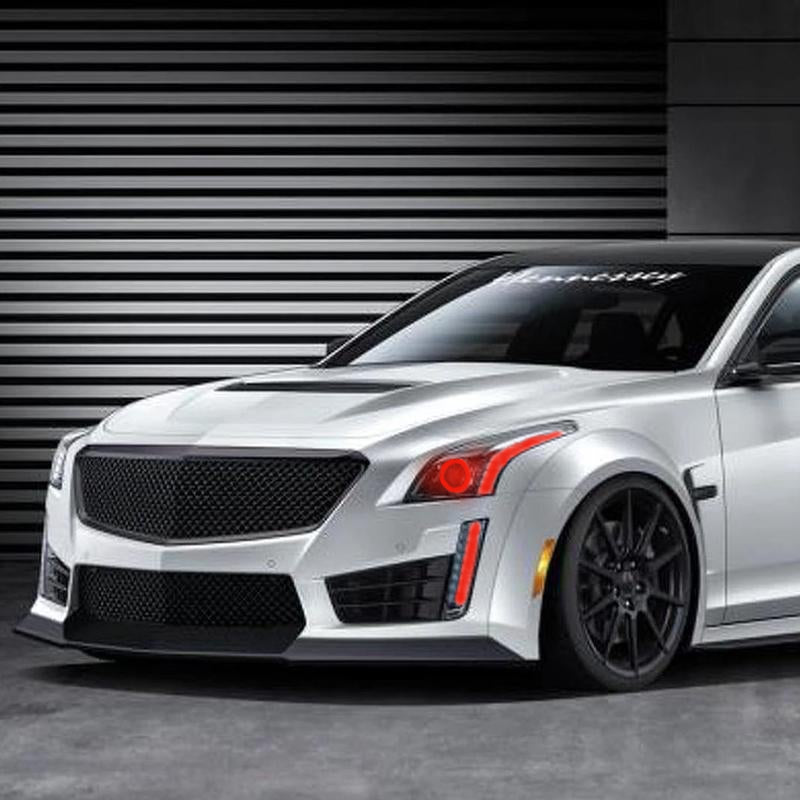 2014-2020 Cadillac CTS CTS-V RGBW Color-Chasing LED Halo + DRL Tube Kit LED headlight kit AutoLEDTech Oracle Lighting Trendz Flow Series RGBHaloKits OneUpLighting Morimoto
