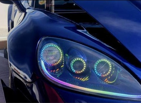 2016-2018 Hyundai Elantra Sport RGBW Color-Chasing LED Halo & DRL Tube Kit LED headlight kit AutoLEDTech Oracle Lighting Trendz Flow Series RGBHaloKits OneUpLighting Morimoto