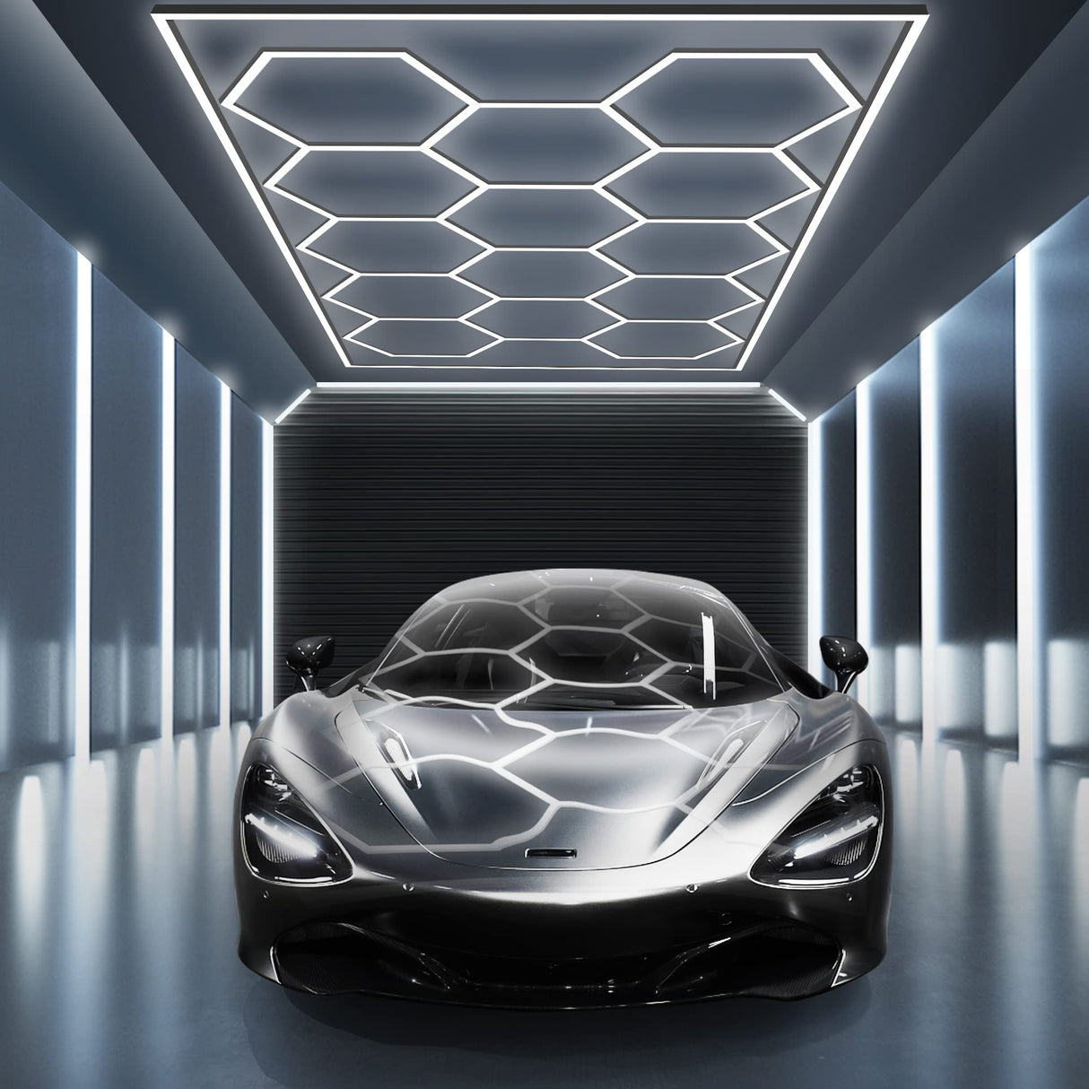 HexaGrid LED Ceiling Lighting System (Single Garage) - AutoLEDTech.com
