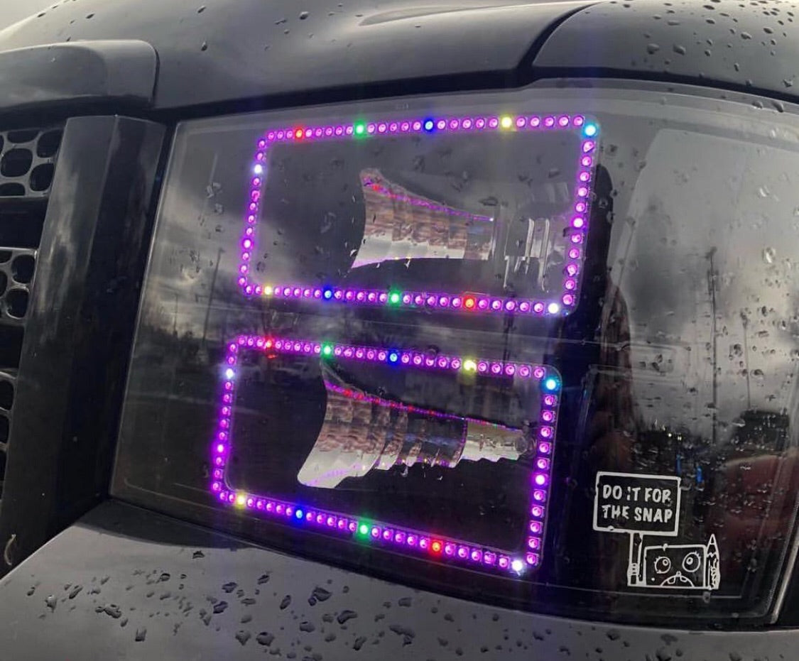 2007-2014 GMC Sierra 1500 2500HD RGBW Color-Chasing LED Halo Kit LED headlight kit AutoLEDTech Oracle Lighting Trendz Flow Series RGBHaloKits OneUpLighting Morimoto