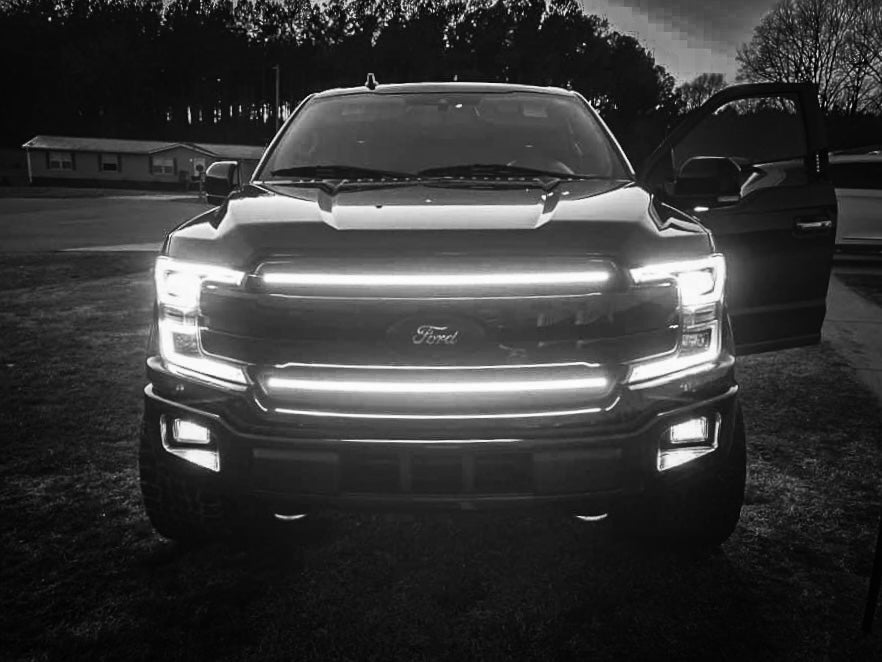2018-2020 Ford F150 LED Grill Accent Lights Kit | XL, STX, XLT, KR, Lariat, Platinum, Limited LED headlight kit AutoLEDTech Oracle Lighting Trendz Flow Series RGBHaloKits OneUpLighting Morimoto