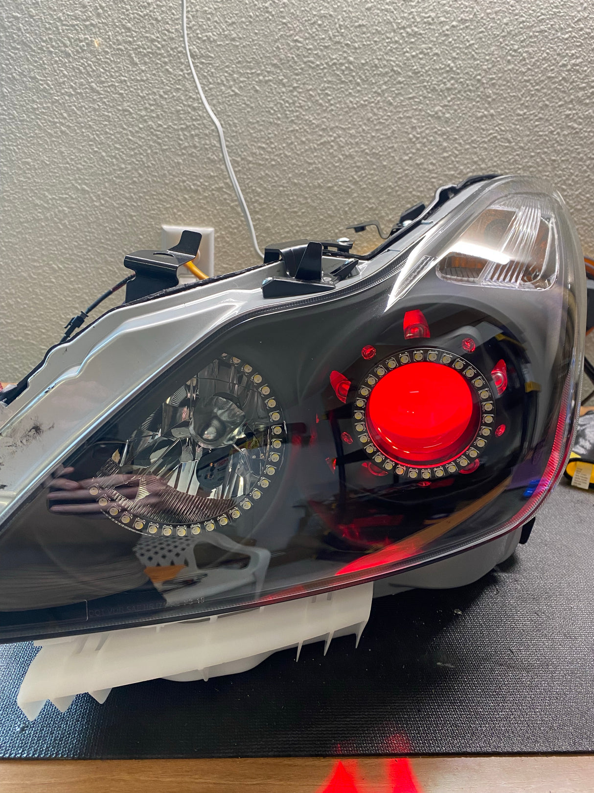 2008-2015 Infiniti G37/Q60 Coupe RGBW Color-Chasing LED Halo Prebuilt Headlights (Flow Series) LED headlight kit AutoLEDTech Oracle Lighting Trendz Flow Series RGBHaloKits OneUpLighting Morimoto