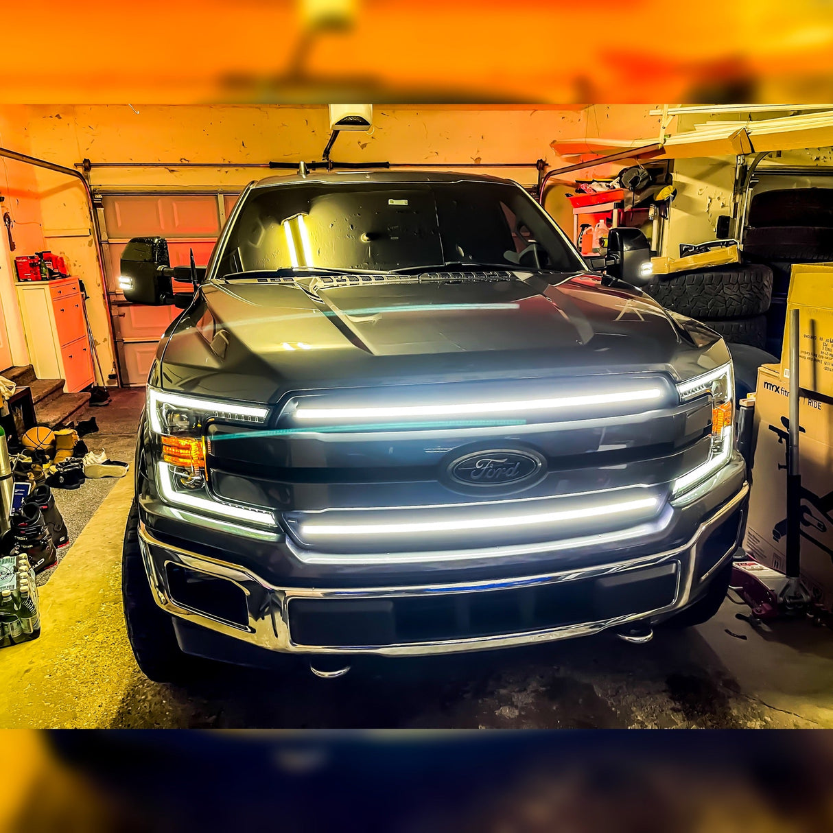 2018-2020 Ford F150 LED Grill Accent Lights Kit | XL, STX, XLT, KR, Lariat, Platinum, Limited LED headlight kit AutoLEDTech Oracle Lighting Trendz Flow Series RGBHaloKits OneUpLighting Morimoto