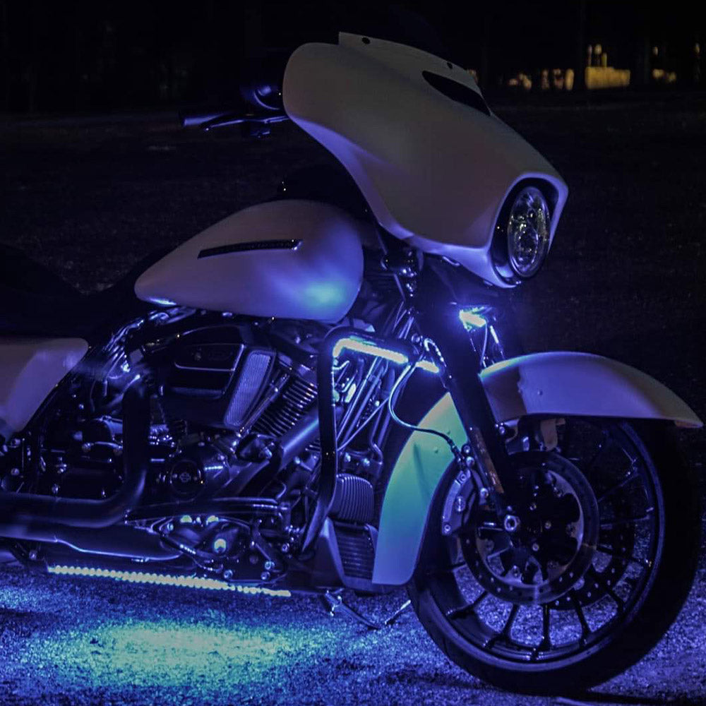 Motorcycle Cruiser Color-Chasing RGB LED Underbody 13-Piece Lighting Kit (Flow Series) LED headlight kit AutoLEDTech Oracle Lighting Trendz Flow Series RGBHaloKits OneUpLighting Morimoto