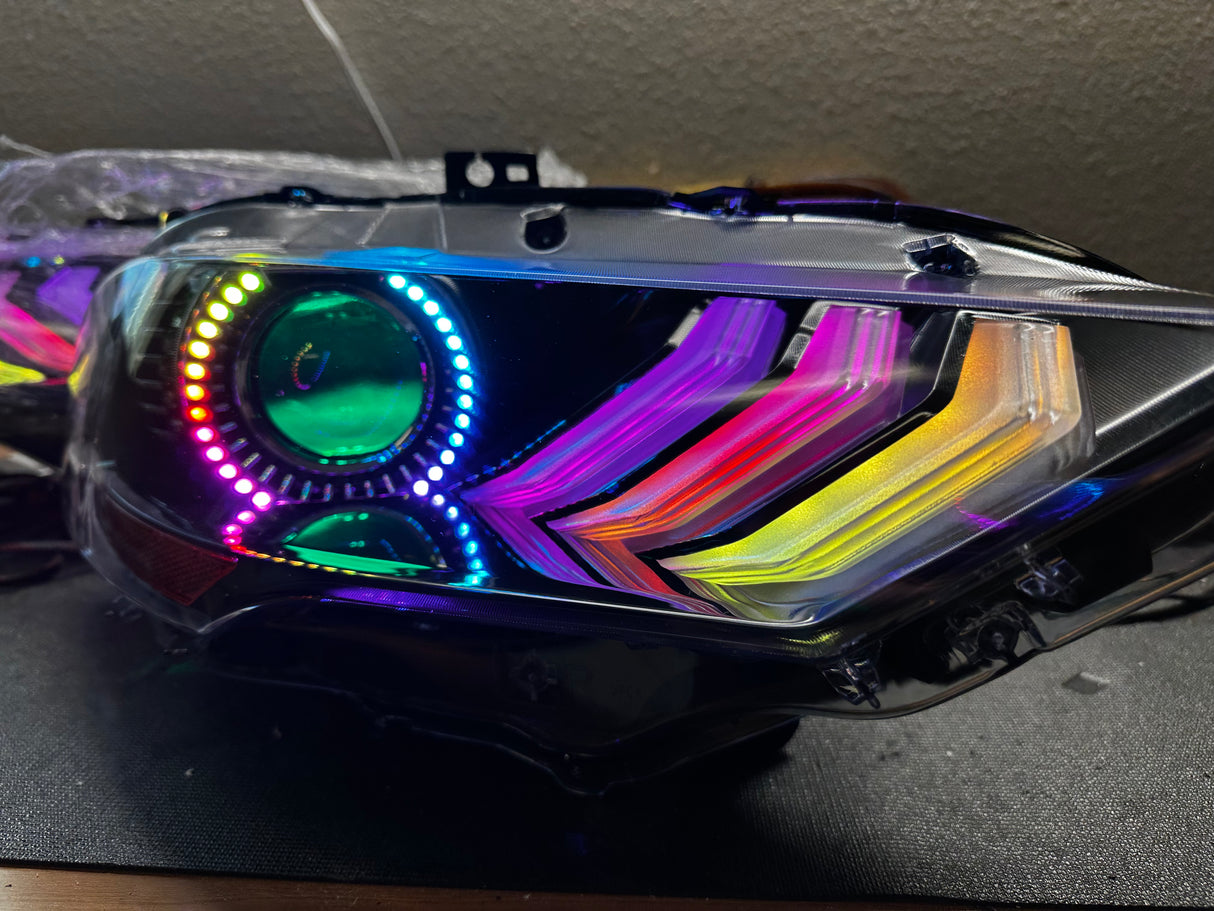 2018-2023 Ford Mustang RGBW Flow Series LED DRL Halo Headlights