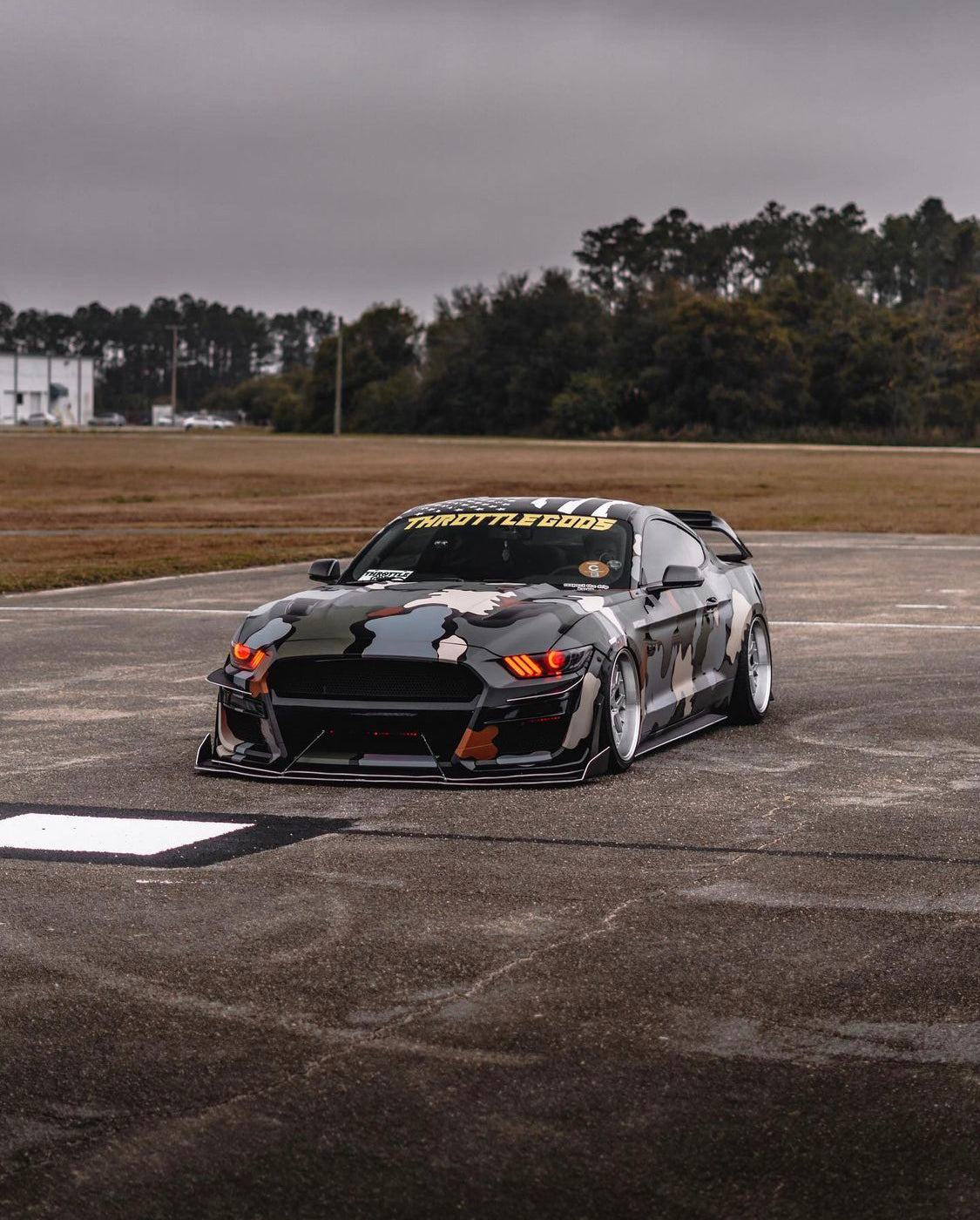 2015-2020 Ford Mustang RGBW Color-Chasing LED DRL Halo Prebuilt Headlights (Flow Series) LED headlight kit AutoLEDTech Oracle Lighting Trendz Flow Series RGBHaloKits OneUpLighting Morimoto