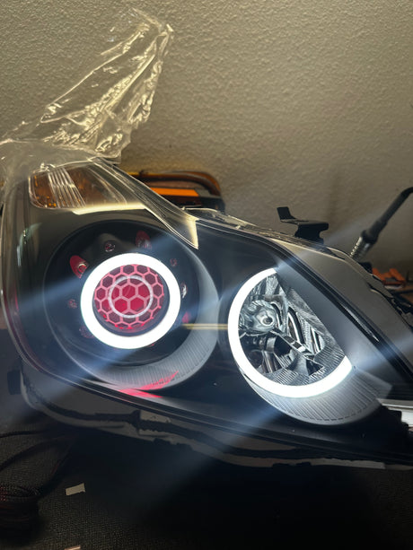 2008-2015 Infiniti G37/Q60 Coupe RGBW Color-Chasing LED Halo Prebuilt Headlights (Flow Series) LED headlight kit AutoLEDTech Oracle Lighting Trendz Flow Series RGBHaloKits OneUpLighting Morimoto