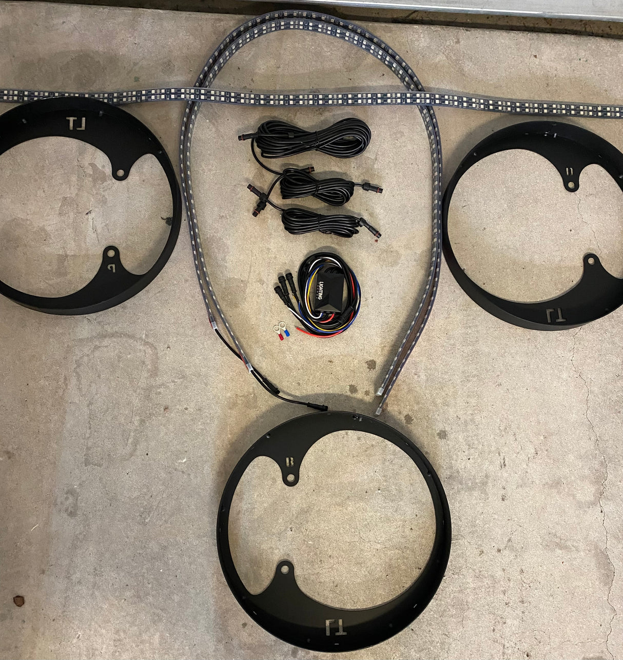 2015-2023 Polaris Slingshot RGB Color-Chasing LED Wheel Ring Lights Kit (Flow Series) LED headlight kit AutoLEDTech Oracle Lighting Trendz Flow Series RGBHaloKits OneUpLighting Morimoto