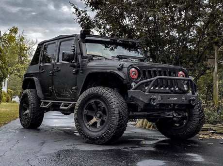1997-2023+ Jeep Wrangler/Gladiator JK JL JT Prebuilt Color-Chasing LED Halo Headlights LED headlight kit AutoLEDTech Oracle Lighting Trendz Flow Series RGBHaloKits OneUpLighting Morimoto