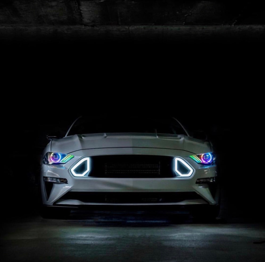 2018-2022 Ford Mustang RGBW Color-Chasing LED DRL Boards LED headlight kit AutoLEDTech Oracle Lighting Trendz Flow Series RGBHaloKits OneUpLighting Morimoto