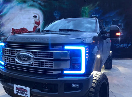 2017-2019 Ford F250 F350 Super Duty RGBW +A LED DRL Boards LED headlight kit AutoLEDTech Oracle Lighting Trendz Flow Series RGBHaloKits OneUpLighting Morimoto
