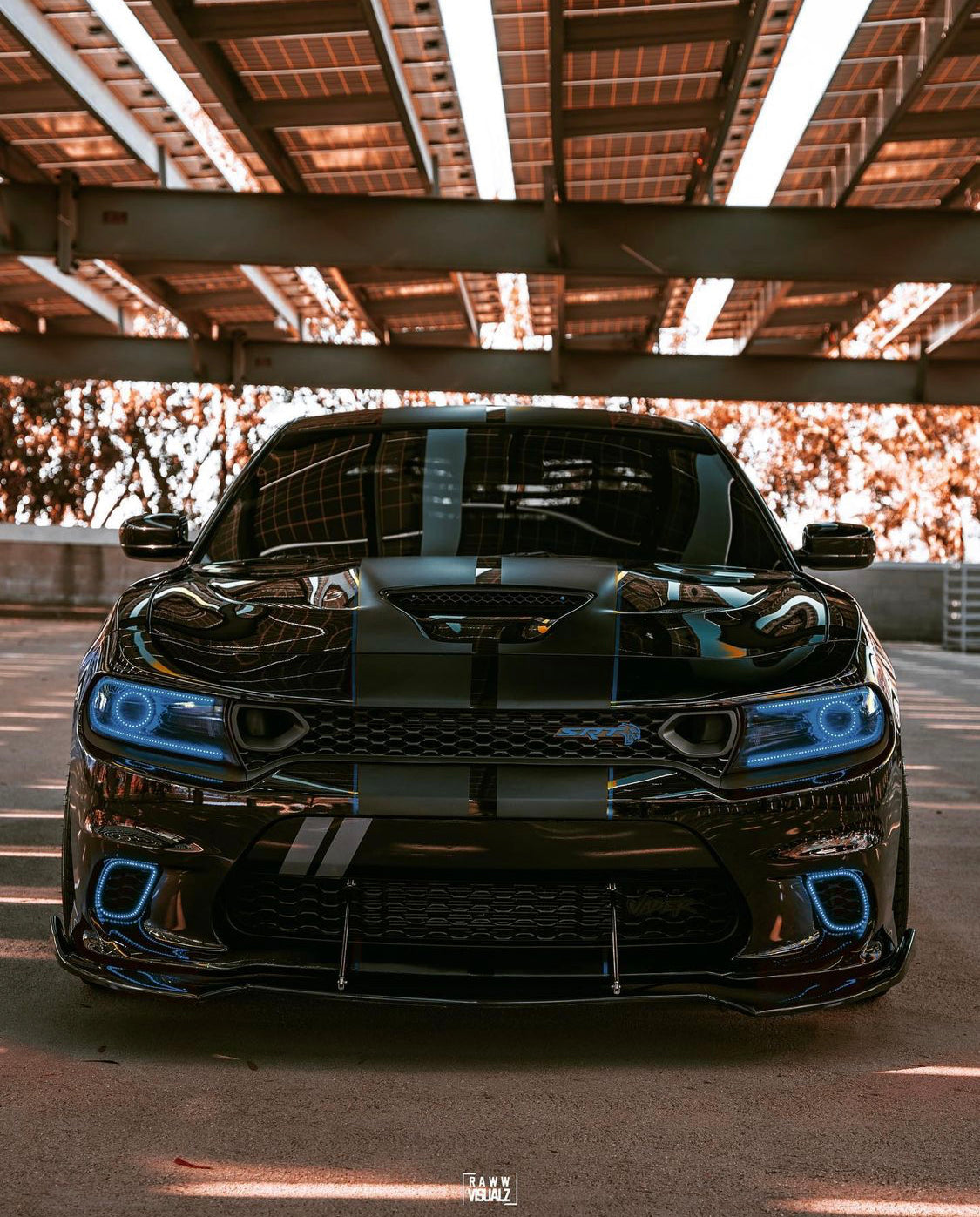 2015-2022 Dodge Charger RGBW Color-Chasing Waterproof Fog Light Outline Halo Kit LED headlight kit AutoLEDTech Oracle Lighting Trendz Flow Series RGBHaloKits OneUpLighting Morimoto